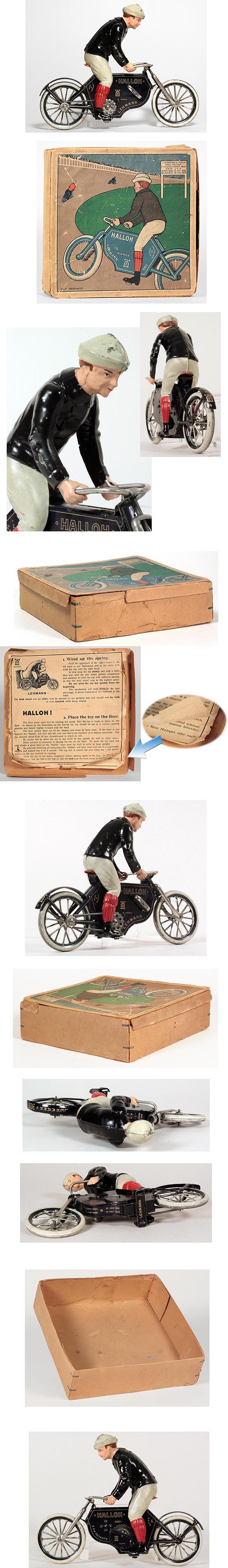1914 Lehmann, No. 683 Halloh Motorcyclist in Original Box